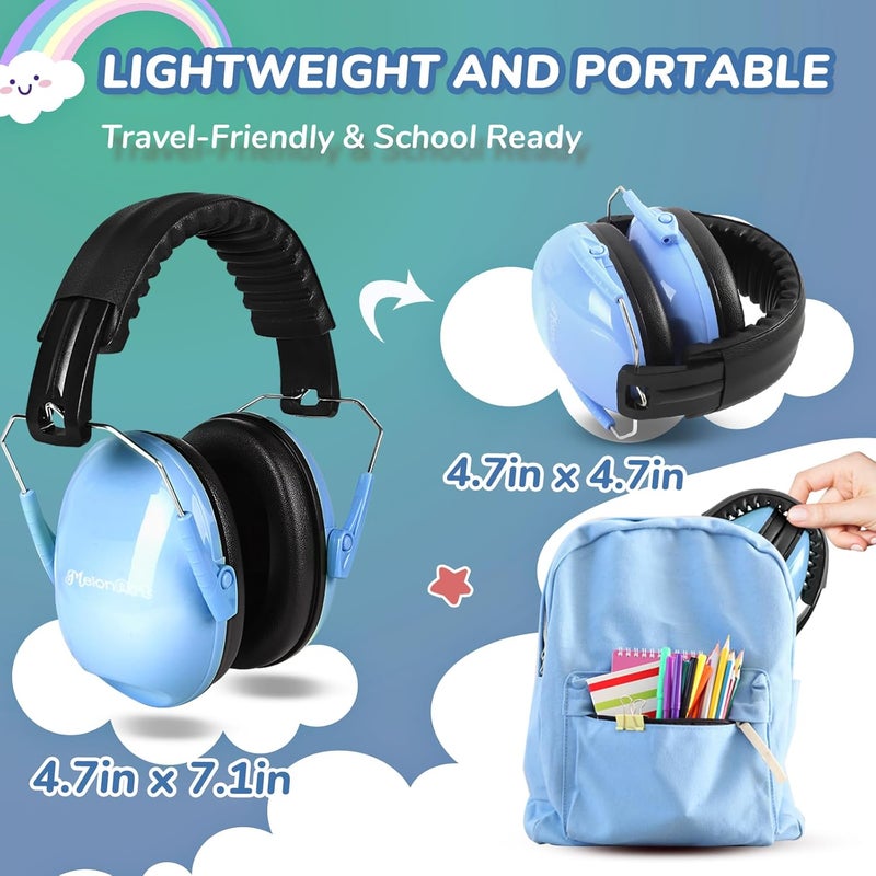 MelonArt Noise Cancelling Headphones for Kid Adult, 3PCS Kids Ear Hearing Protection 27dB Noise Reduction Earmuffs for Autism Sensory Toddler Soundproof Headphones for Shooting/Monster Truck/Concert - Image 4